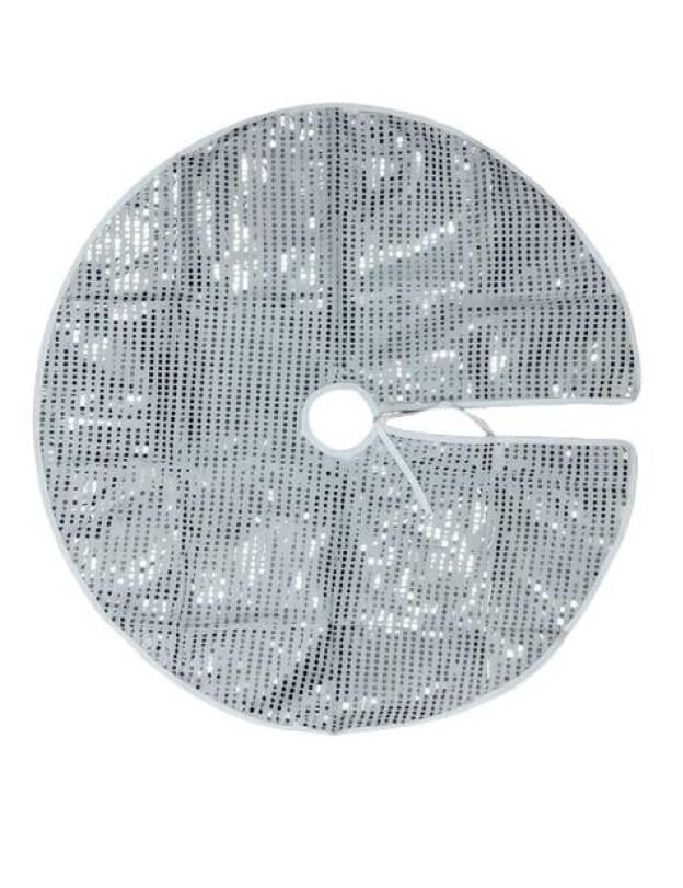 Yılbaşı Ağaç Ört. Pullu Payetli Gümüş 90cm