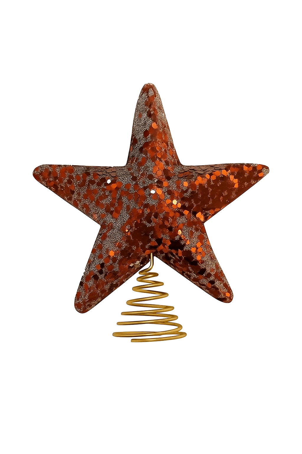 Yılbaşı Ağaç Tepelik 15cm BRONZ pullu yaylı yıldız