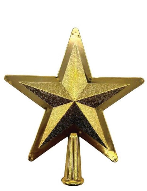 Yılbaşı Ağaç Tepelik 16cm ALTIN kabartmalı yıldız