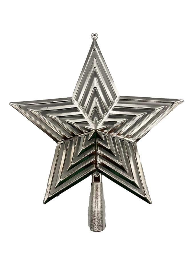 Yılbaşı Ağaç Tepelik 23cm GÜMÜŞ içiçe geçmiş yıl