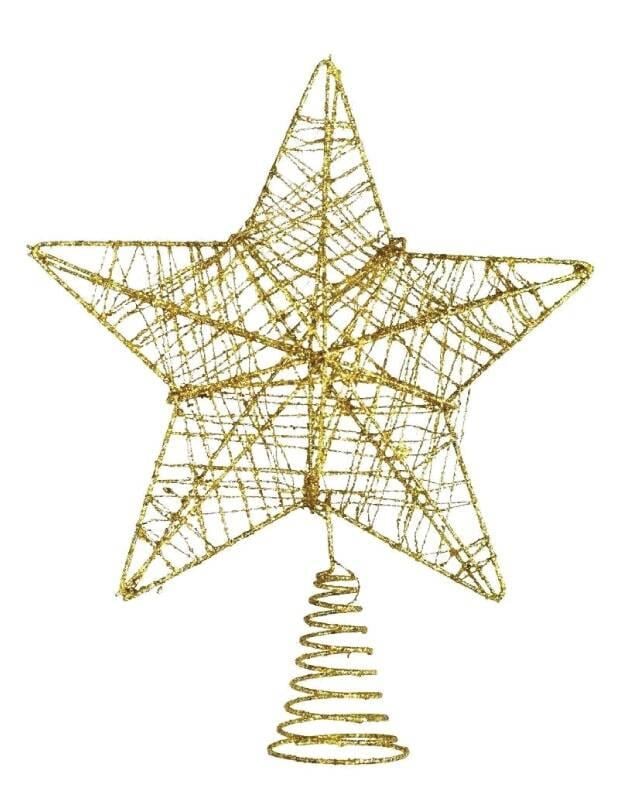 Yılbaşı Ağaç Tepelik 28cm ALYIN yaylı simli tel yı