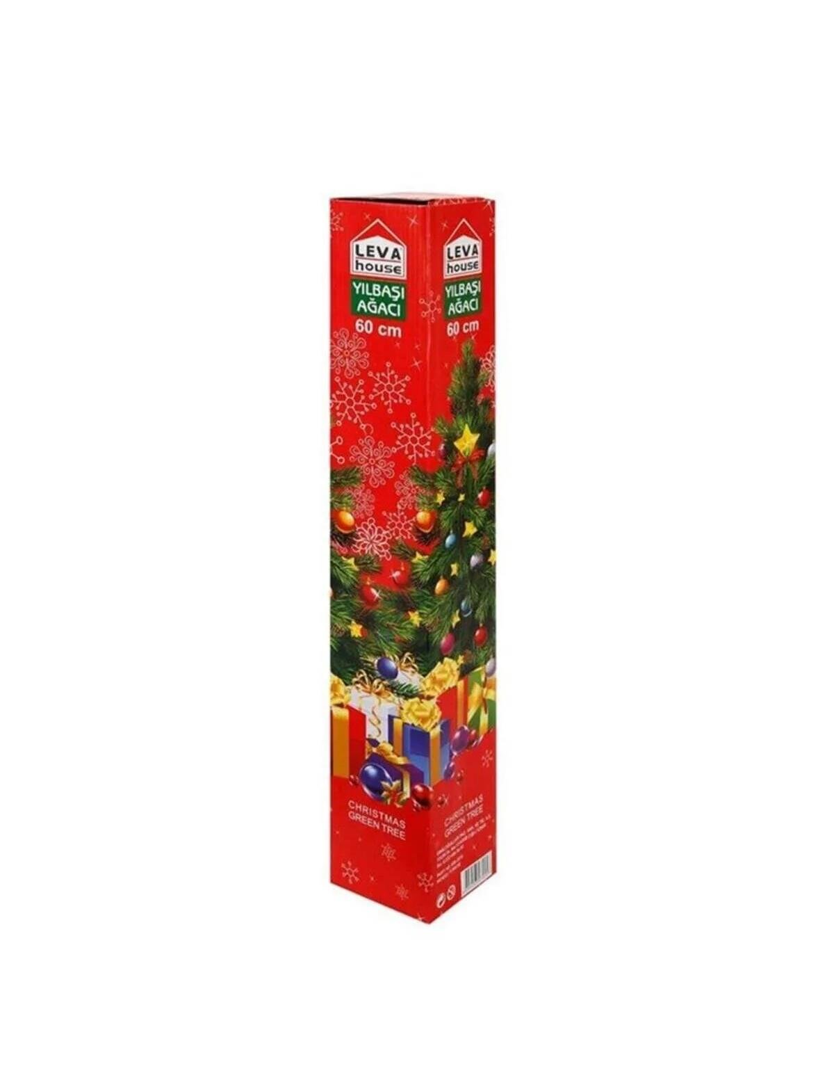 Yılbaşı Çam Ağacı 060Cm 68dal yeşil plastik ayak