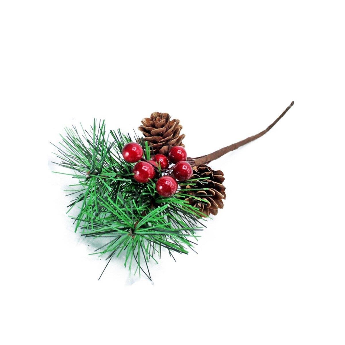 Yılbaşı Çam Dalı Berryli Kozalaklı Karlı 22cm