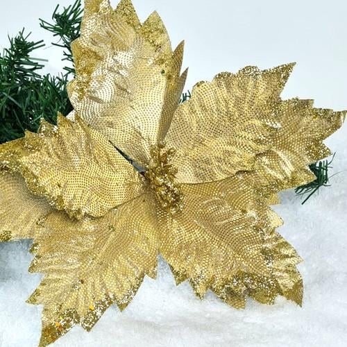 Yılbaşı Çiçeği ponsetya gold 35 cm pullu tomurc   