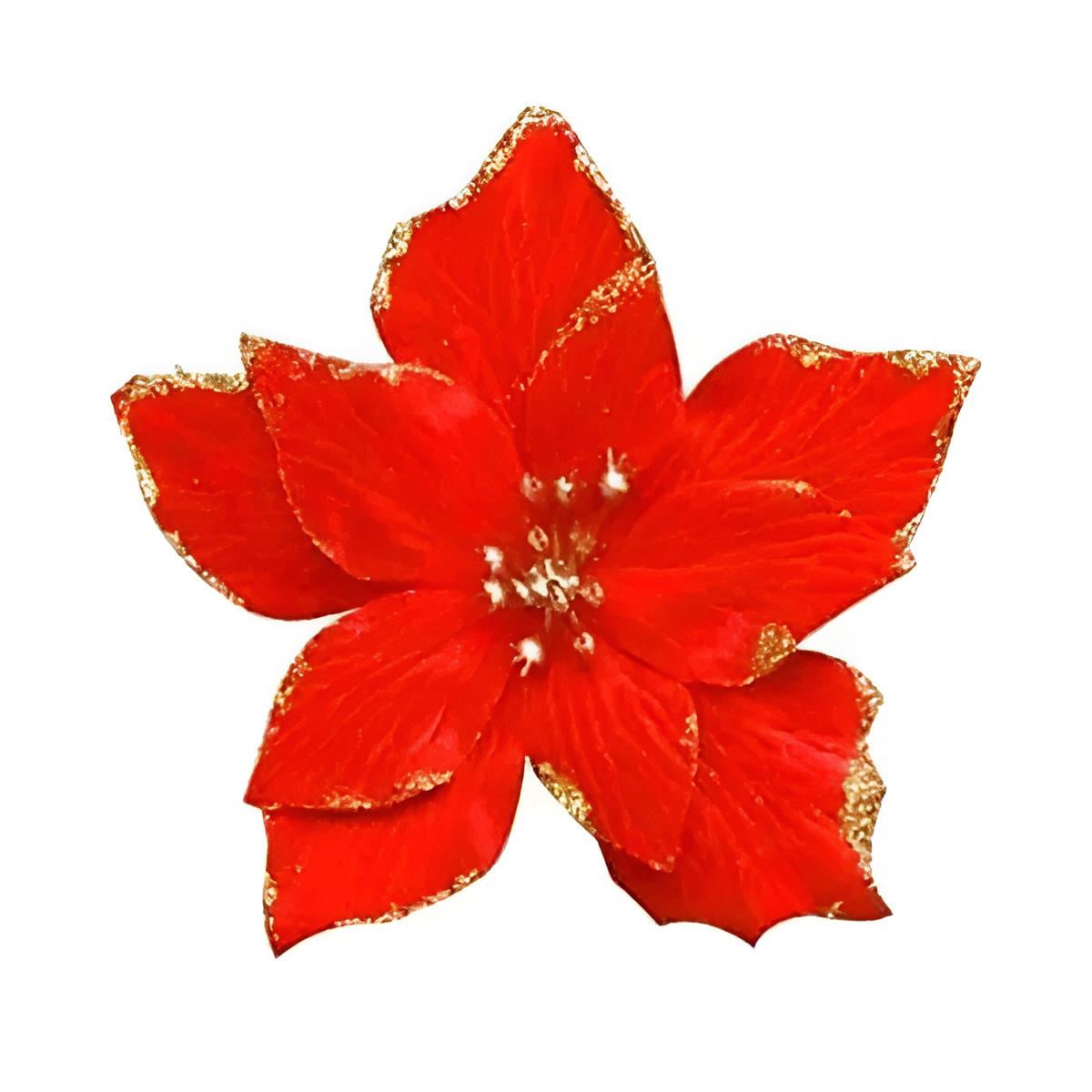 Yılbaşı Çiçeği ponsetya kırmızı simli 13cm tomurcu