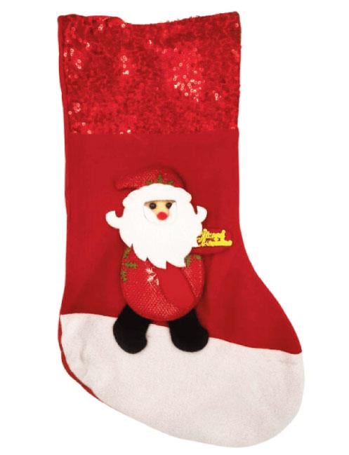 Yılbaşı Çorabı Büyük Pullu Noel Baba .38cm Lüks