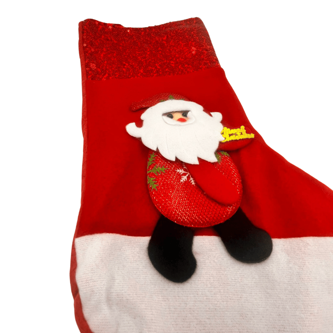 Yılbaşı Çorabı Büyük Pullu Noel Baba .38cm Lüks