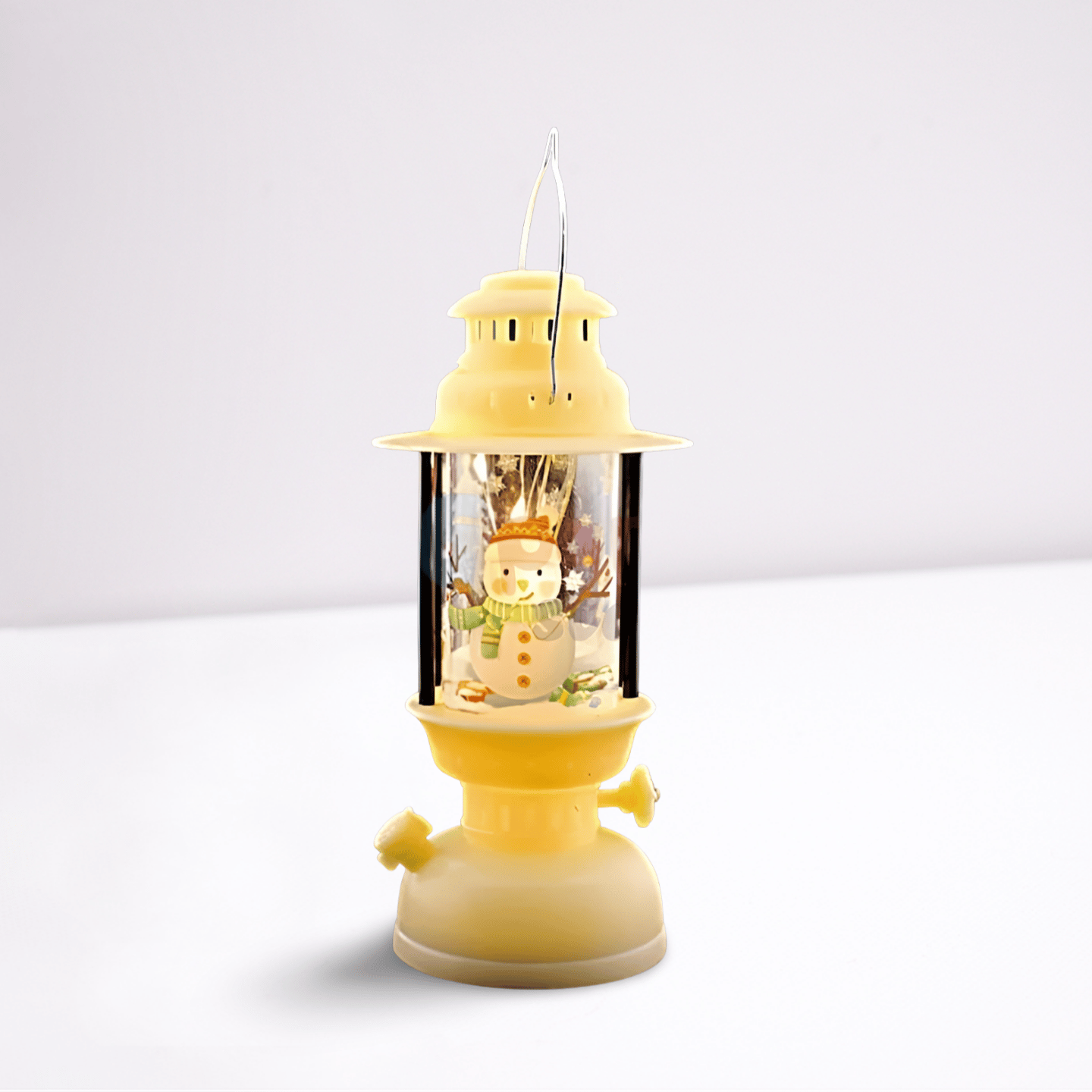 Yılbaşı Fener Işıklı Gaz Lambası Desenli Krem