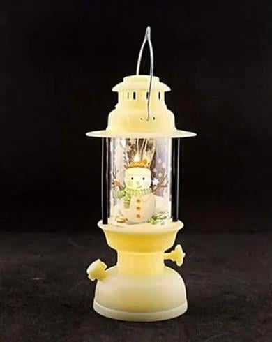 Yılbaşı Fener14cm KREM. Işık Gaz lambası desenli