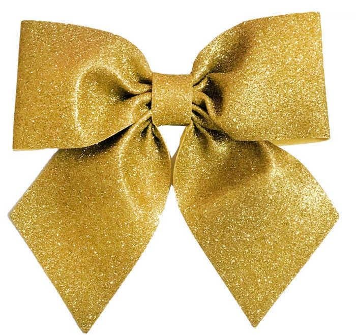 Yılbaşı Fiyonk 25x25cm Simli Evadan Altın-Gold