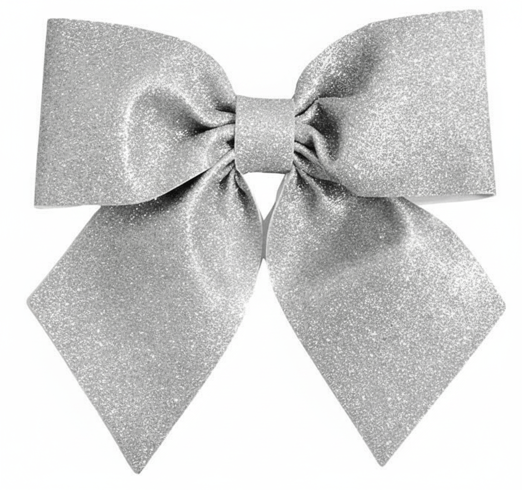 Yılbaşı Fiyonk 25x25cm Simli Evadan Gümüş