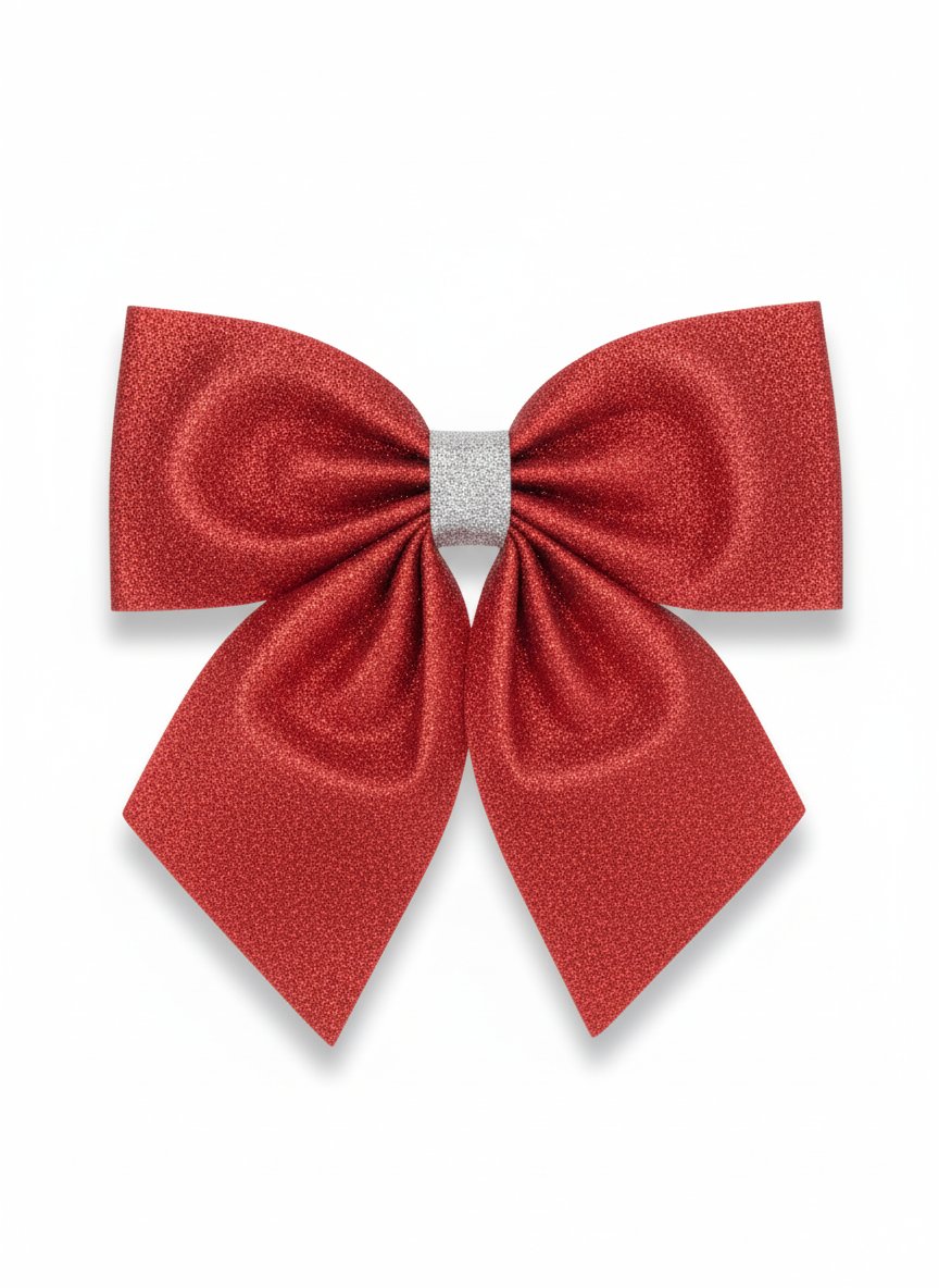 Yılbaşı Fiyonk 25x25cm Simli Evadan Kırmızı