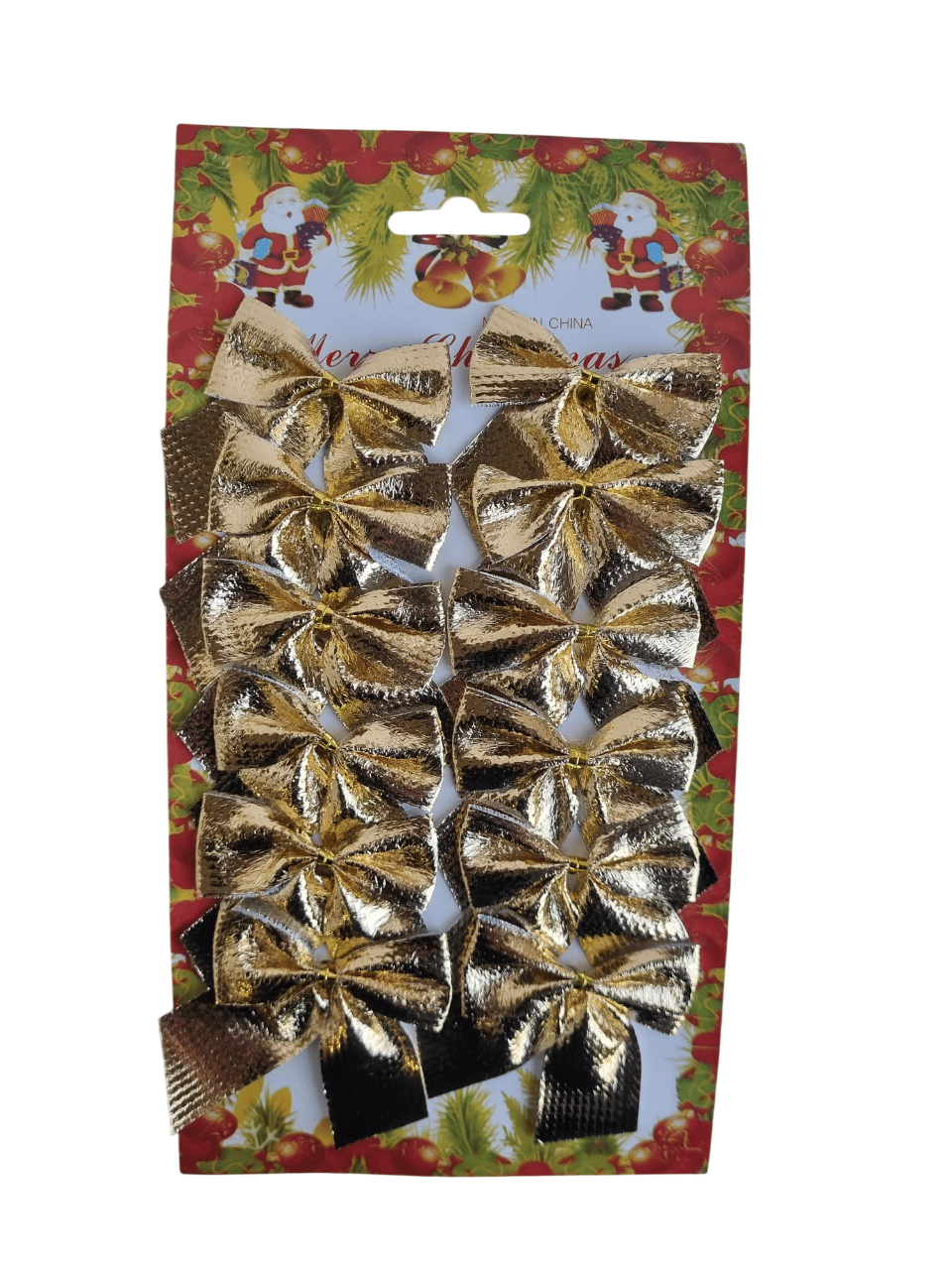Yılbaşı Fiyonk Saten Parlak Altın 5 Cm 12 Parça