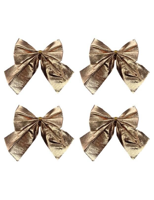 Yılbaşı Fiyonk Saten Parlak Rose Gold 10 Cm 4 Prç