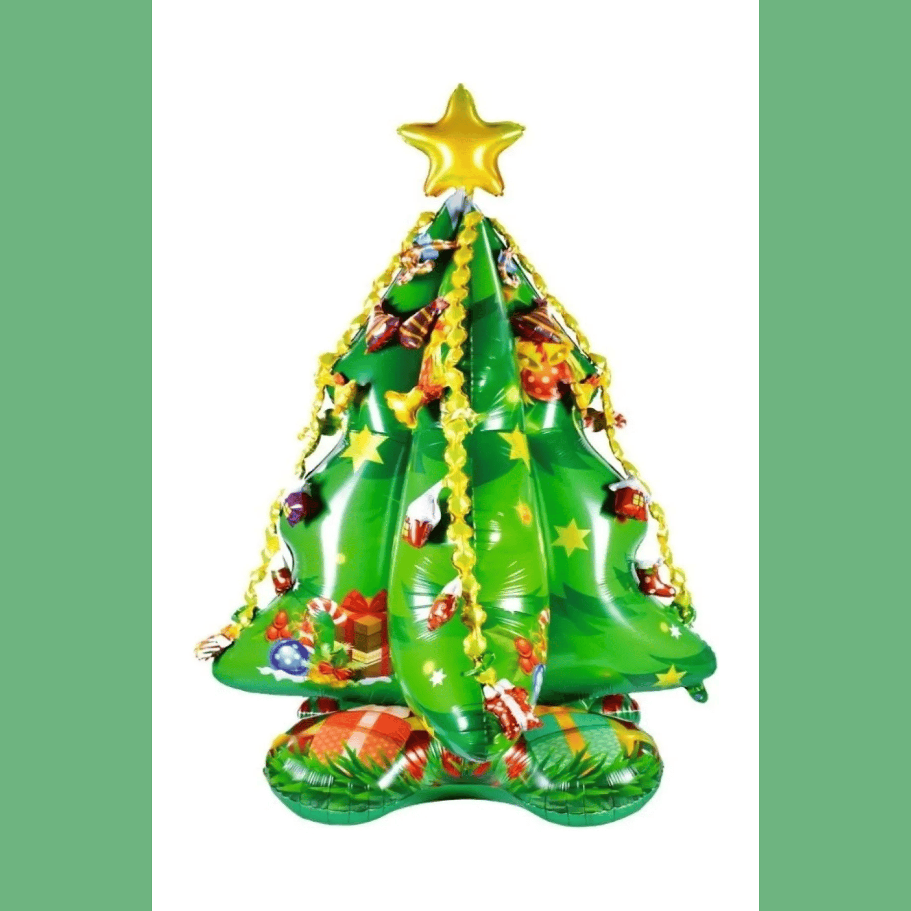 Yılbaşı Folyo Balon Ayaklı Çam Ağacı 150*105cm süs 3d yılbaşı ağacı,folyo 3d yılbaşı ağacı