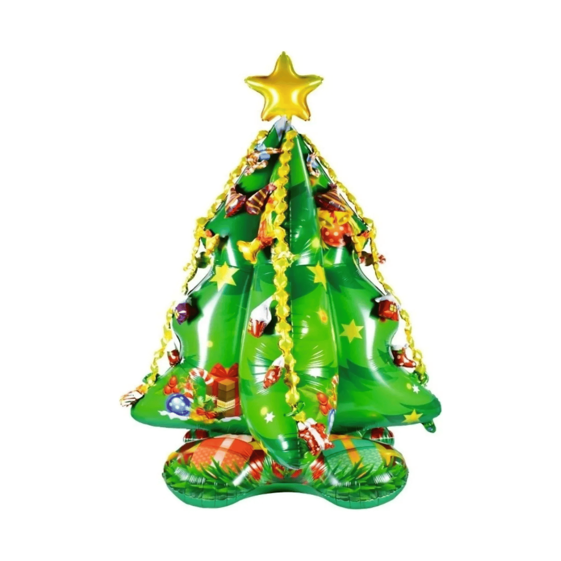 Yılbaşı Folyo Balon Ayaklı Çam Ağacı 150*105cm süs 3d yılbaşı ağacı,folyo 3d yılbaşı ağacı