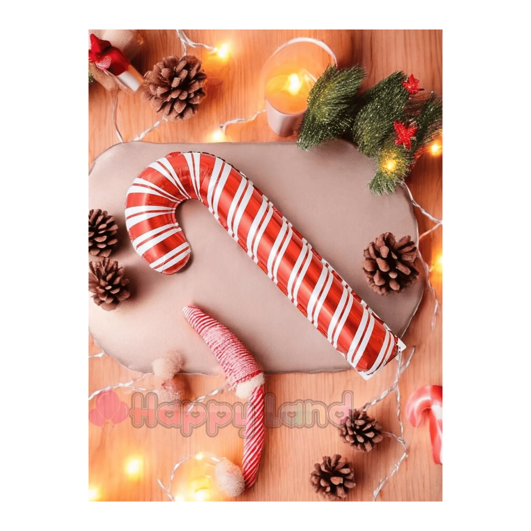 Yılbaşı Folyo Balon baston şeker 80 cm