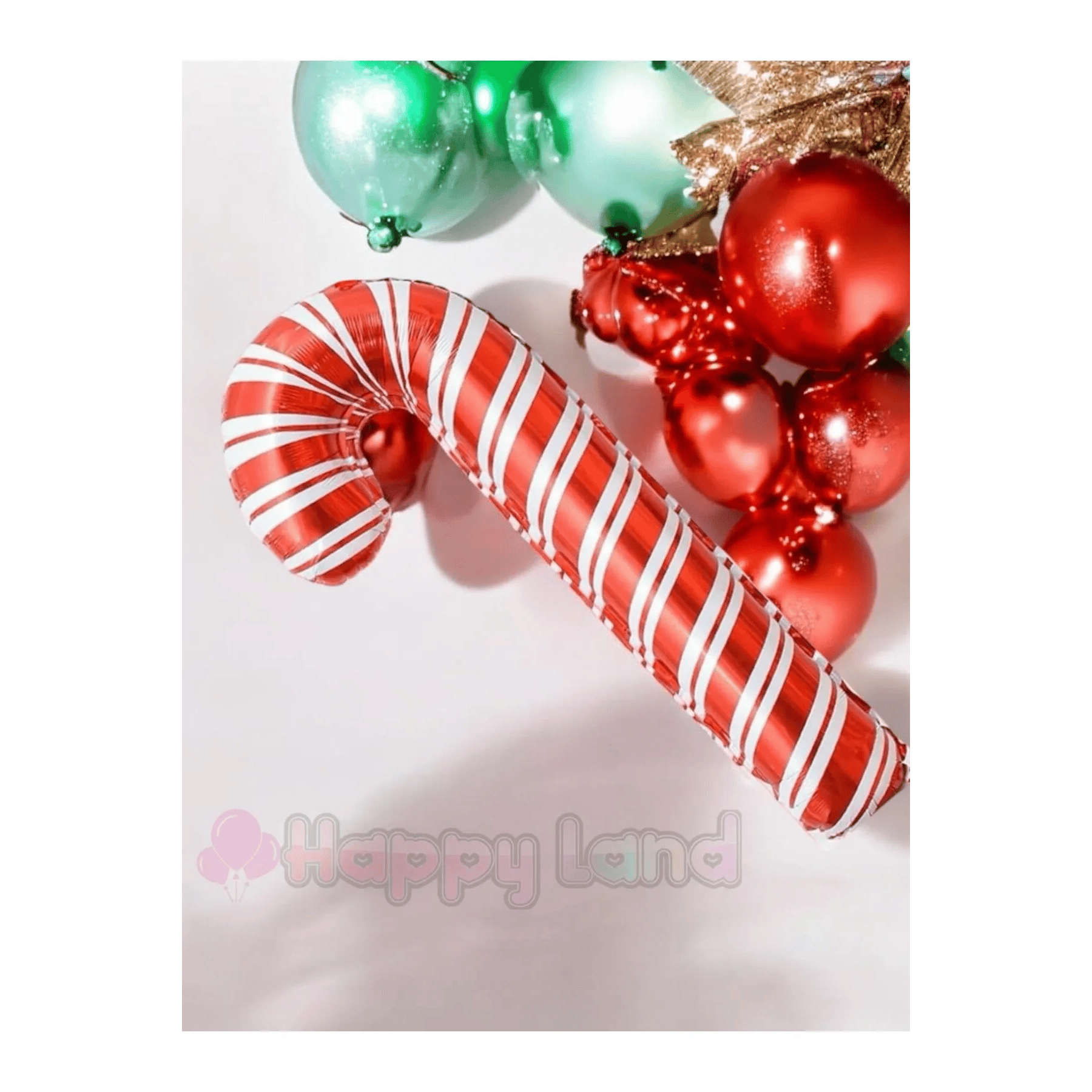 Yılbaşı Folyo Balon baston şeker 80 cm