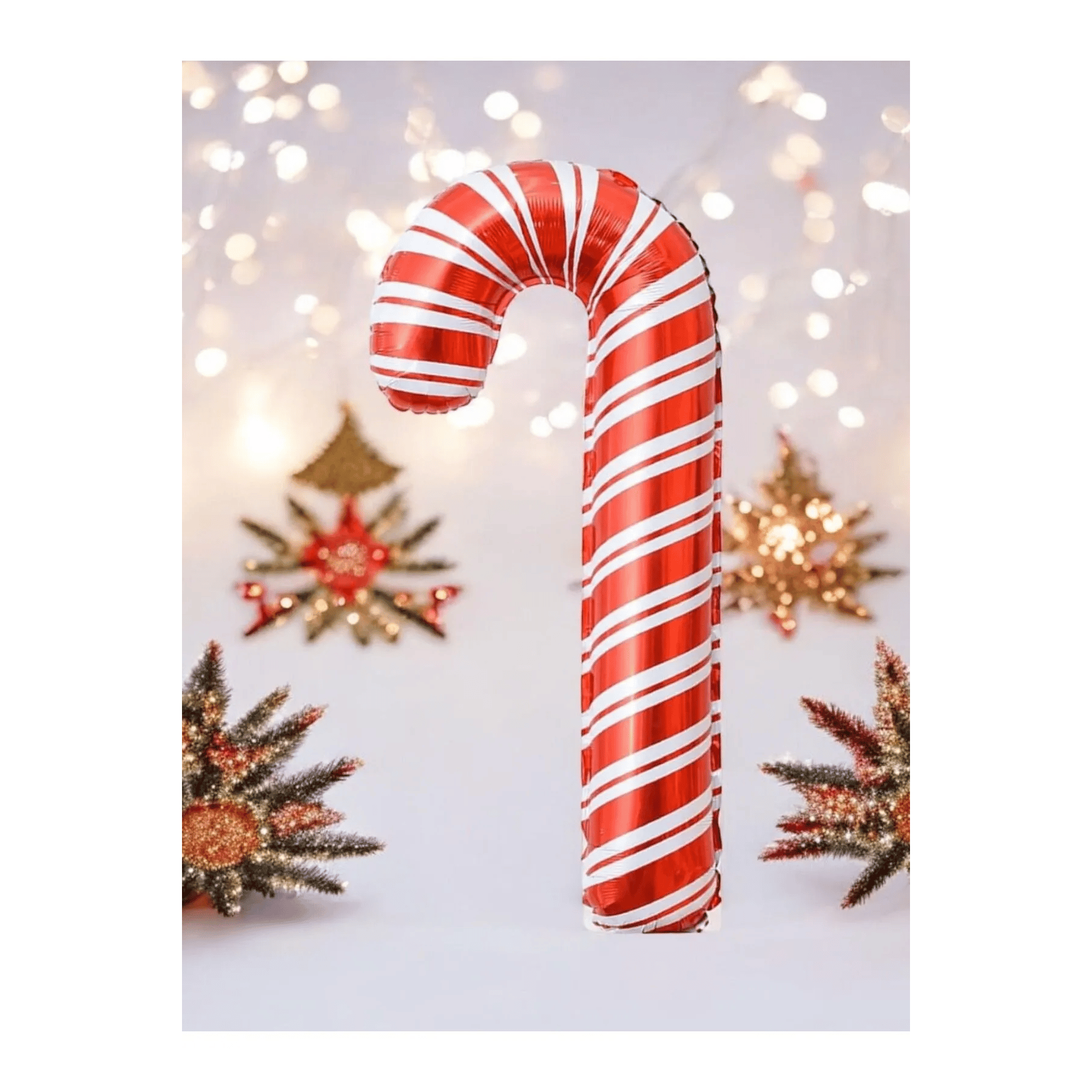 Yılbaşı Folyo Balon baston şeker 80 cm