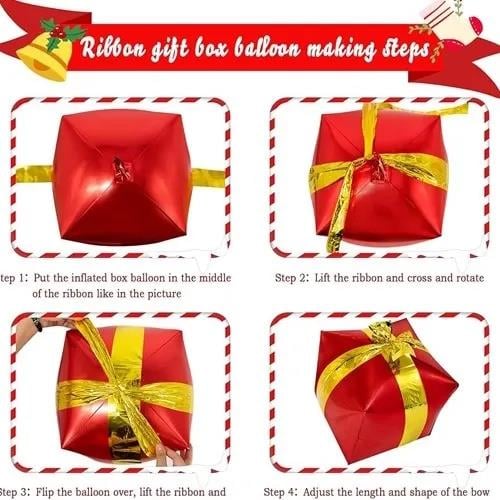 Yılbaşı Folyo Balon Hediye Paketi 33x33x33cm
