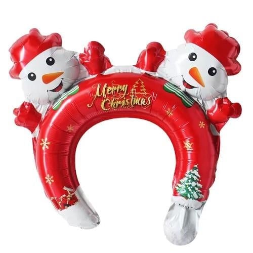 Yılbaşı Folyo Balon Kardan Adam Folyo Taç 33*30 cm