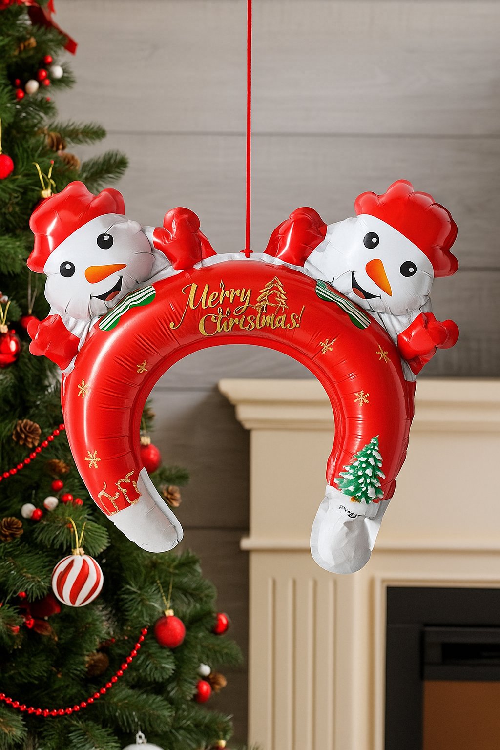 Yılbaşı Folyo Balon Kardan Adam Folyo Taç 33x30cm