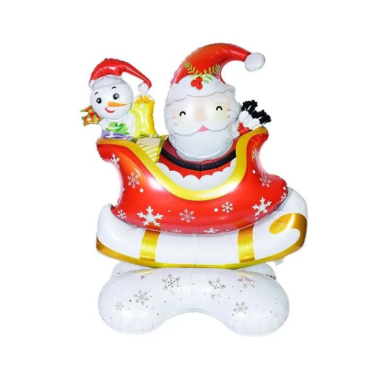 Yılbaşı Folyo Balon Kızaklı Noel Baba (112-95) Ayaklı