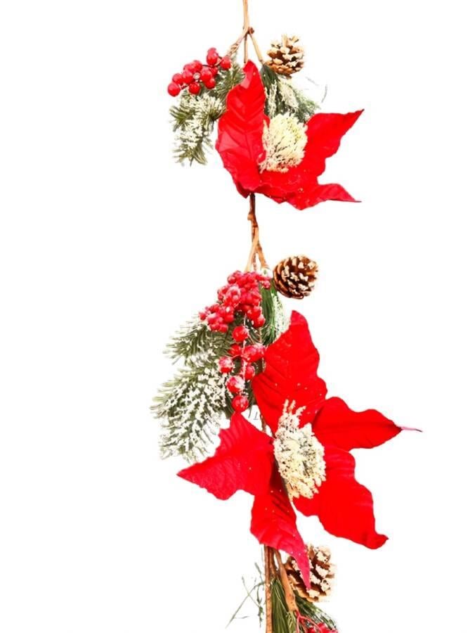 Yılbaşı Garland Berryli Kozalaklı Çiçekli 180 Cm