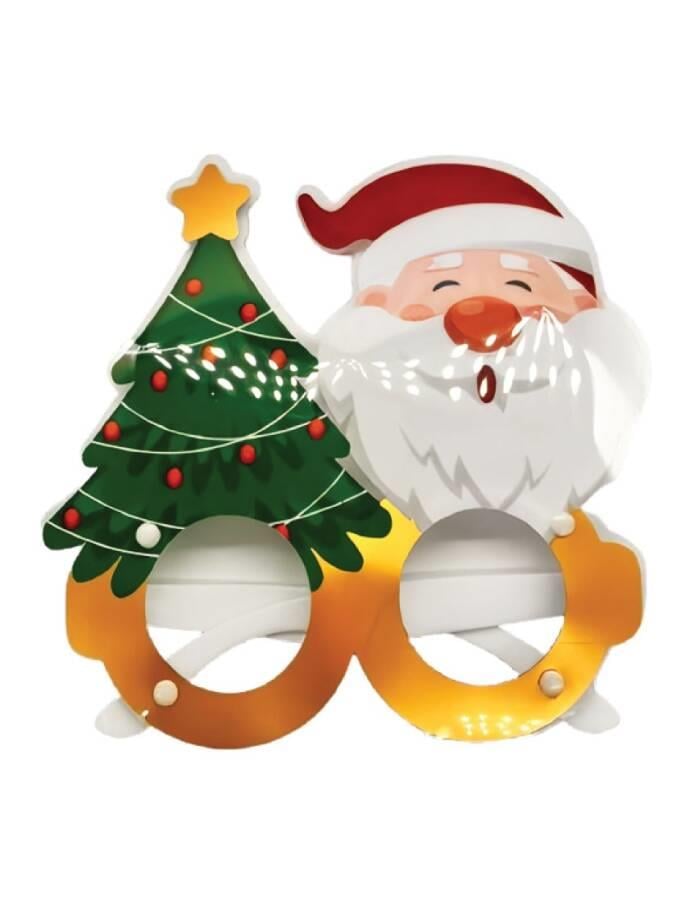 Yılbaşı Gözlük Pvc Kaplı Noel Babalı Model eni 13,5 cm
