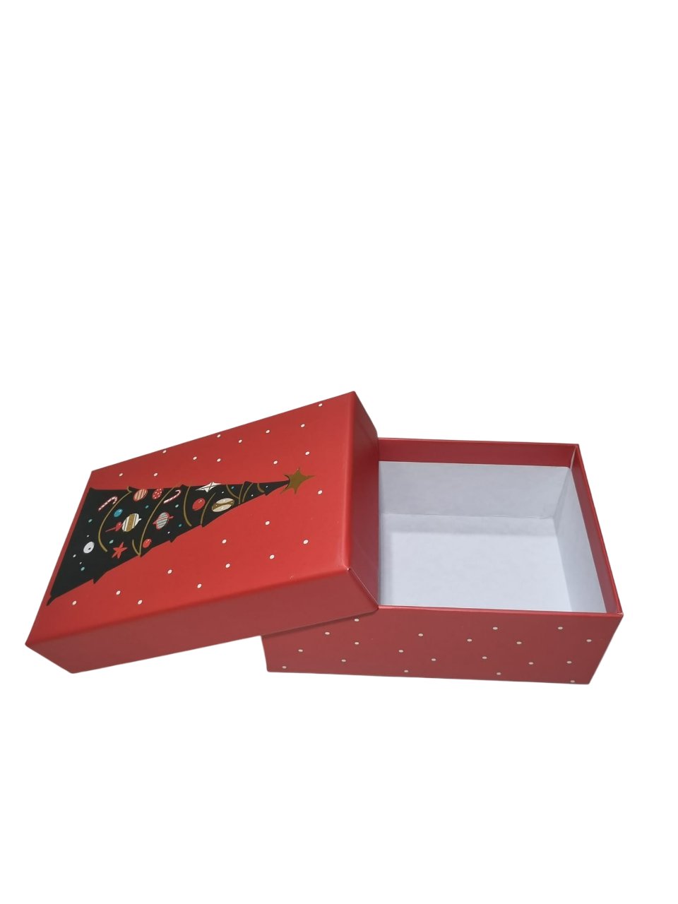 Yılbaşı Hediyelık Karton Kutu Yılbaşı Çam Ağacı Dikdörtgen 18,5x12,5x7cm Lüks Karton Kutu