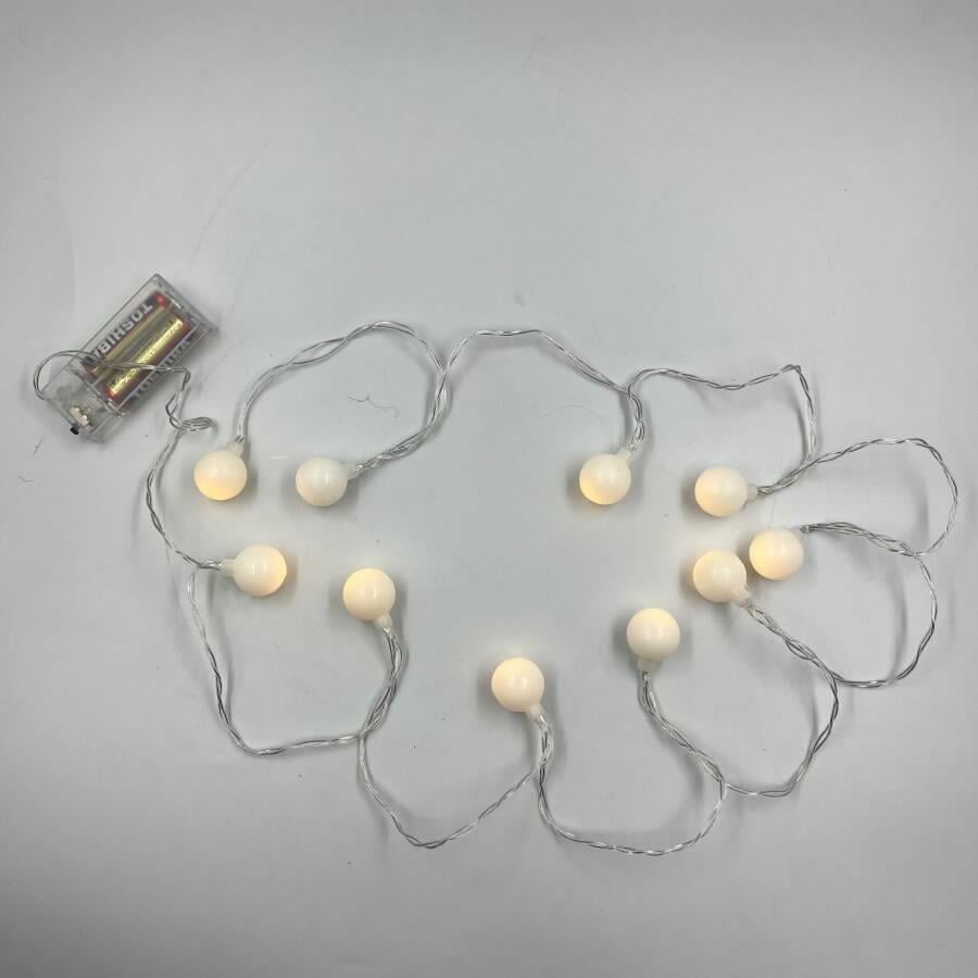 Yılbaşı Işık Led Boncuk Model 2Metre 10 top Pilli 