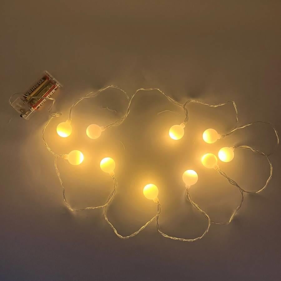 Yılbaşı Işık Led Boncuk Model 2Metre 10 top Pilli 