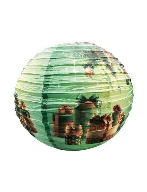 Yılbaşı Japon Feneri 40 Cm Yeşil Hediye Paket Temalı