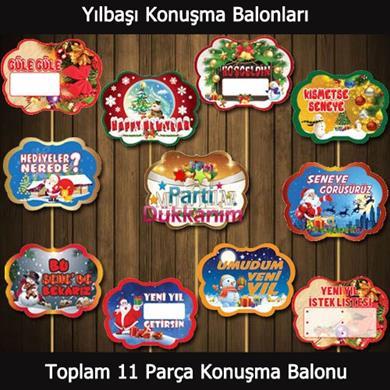 Yılbaşı Konuşma Balonu Karışık komik yazıl 11 li