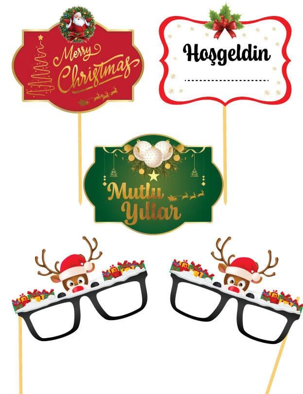 Yılbaşı Konuşma Balonu YENİYILl 5 li Set