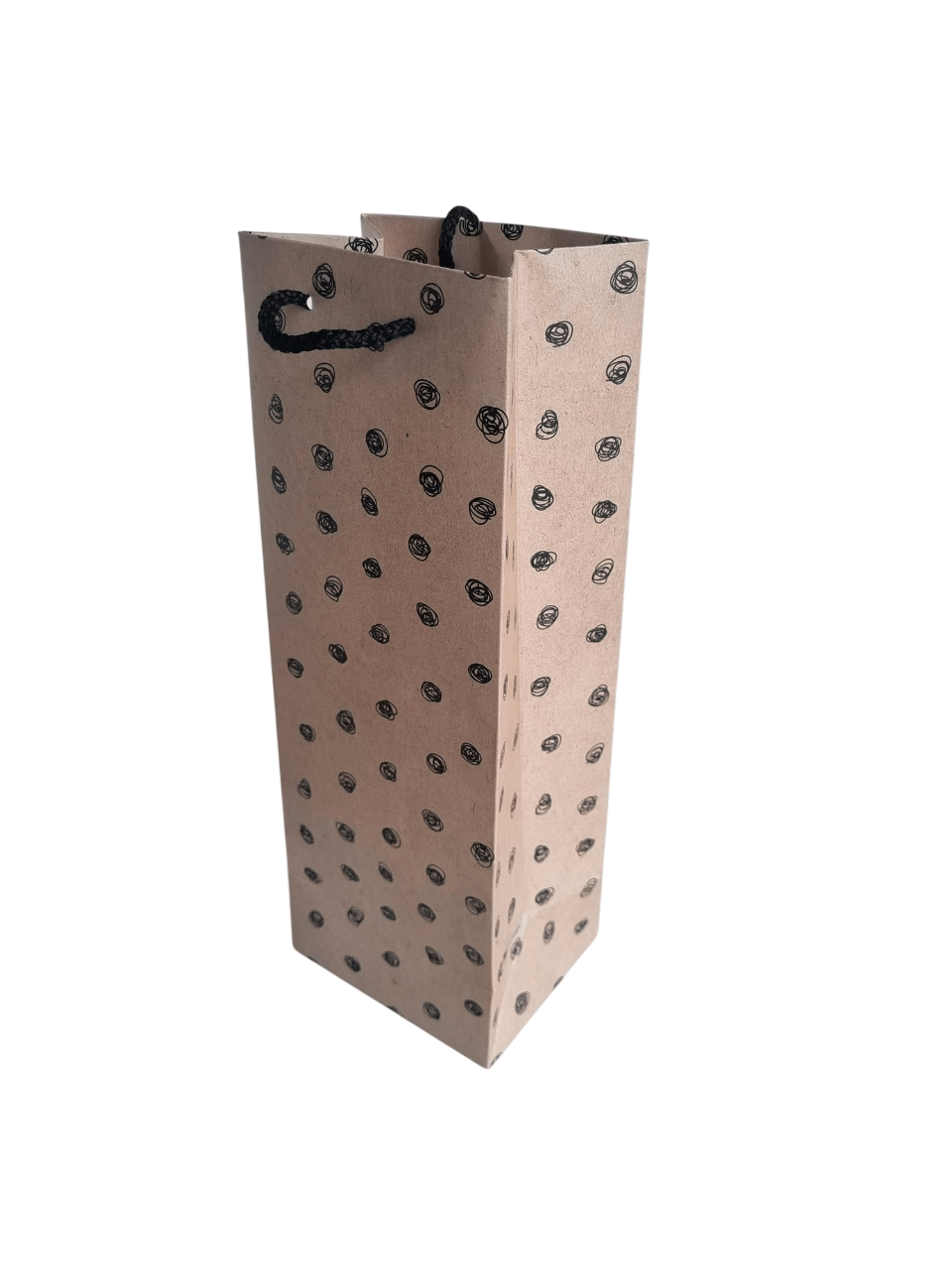 Yılbaşı Kraft siyah sapl Bottle Şişe  Çanta13x36cmx10 cm lüks çanta