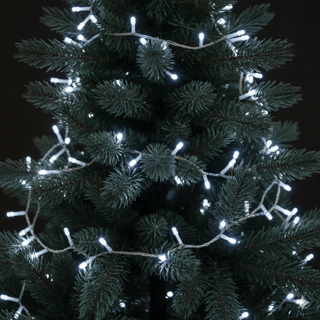 Yılbası Led 15 metre 240 led 6 metre uzatma kablolu Trafolu Beyaz Işık