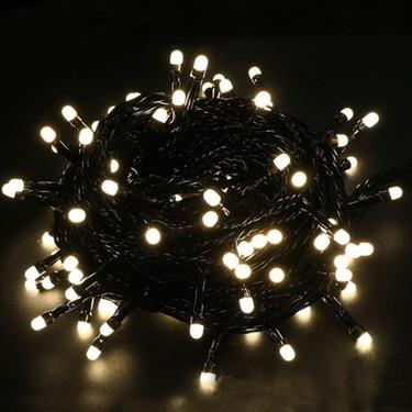 Yılbası Led Işık 13,14 metre  trafolu 120 ledli fonksiyonlu beyaz ışık iç mekan