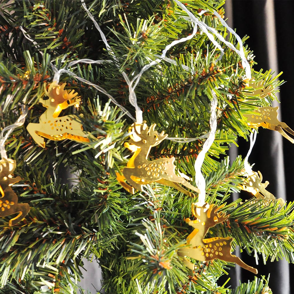 Yılbaşı Led ışık 3metre GEYİK figürlü yılbaşı pilli gün ışığı süsleme ışığı