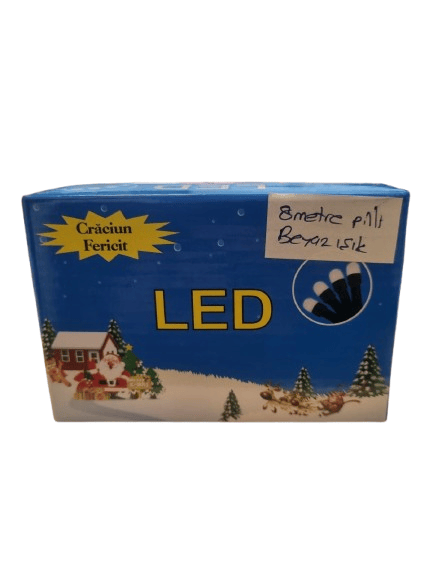 Yılbaşı Led ışık 8m pirinç beyaz ışık pilli