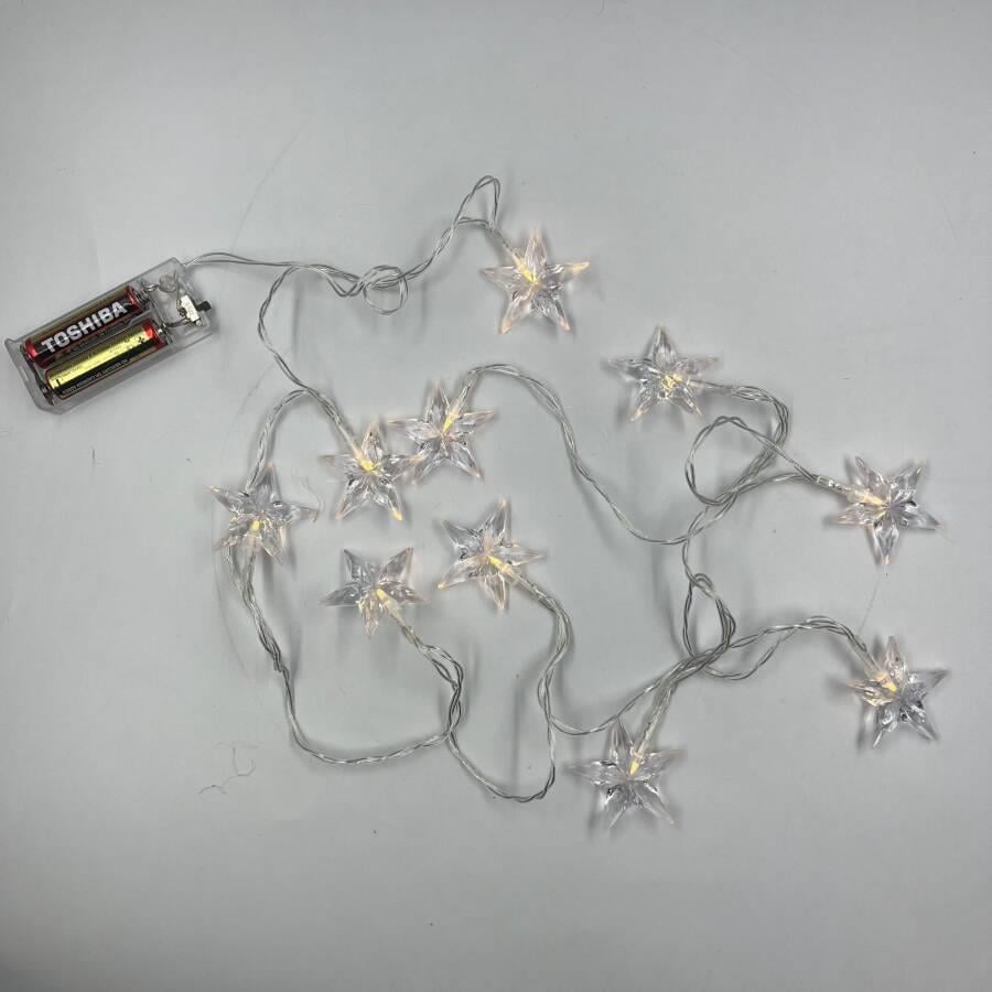 Yılbası Led Işık YILDIZ BOYUTLU 10 ışık 2m.pilli