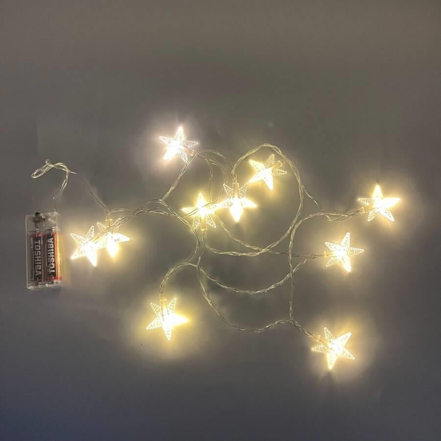 Yılbası Led Işık YILDIZ ŞEFFAFl10 ışık 2m.pilli