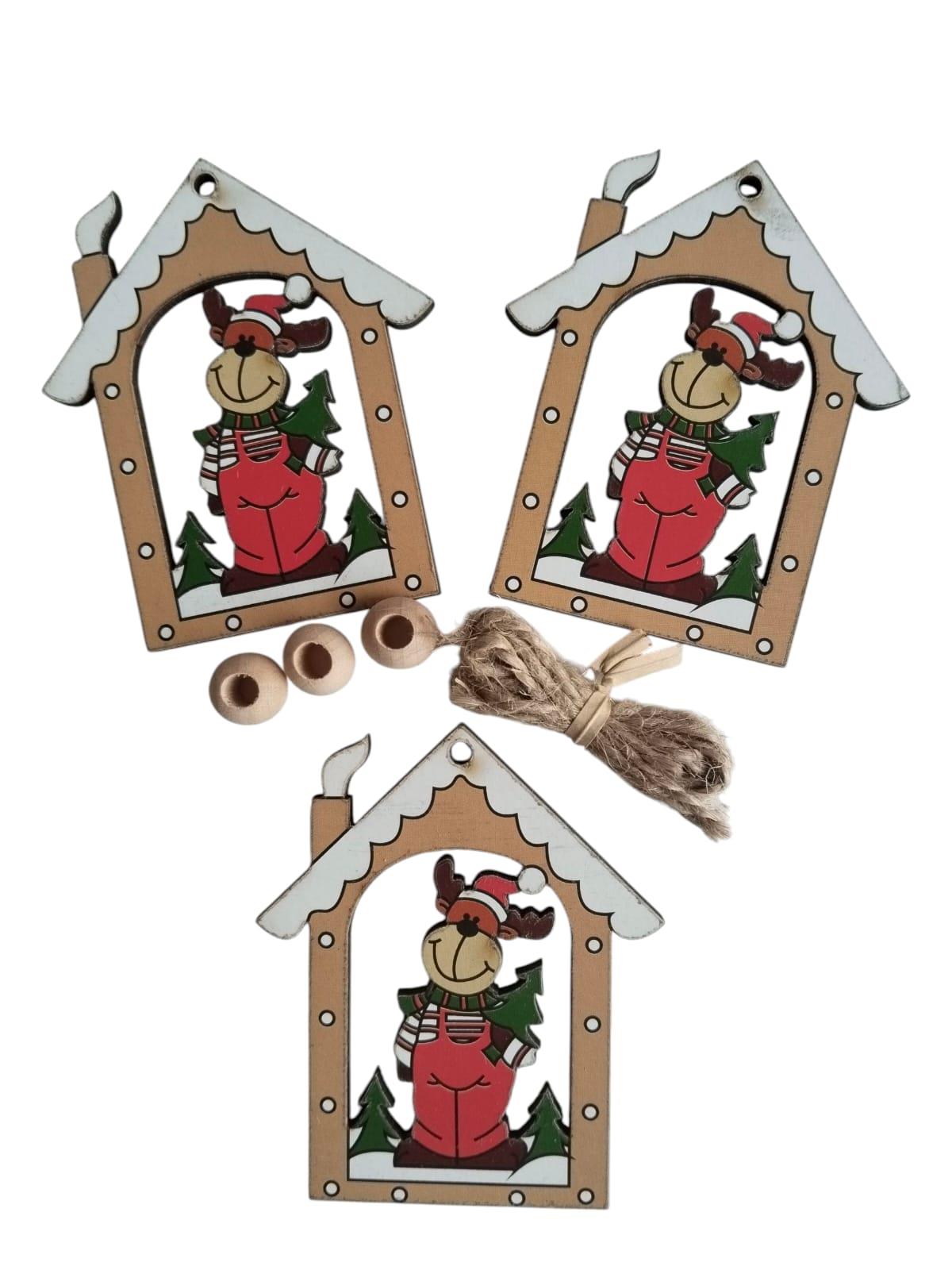 Yılbaşı Mdf Dekoratif Süsler 3lü