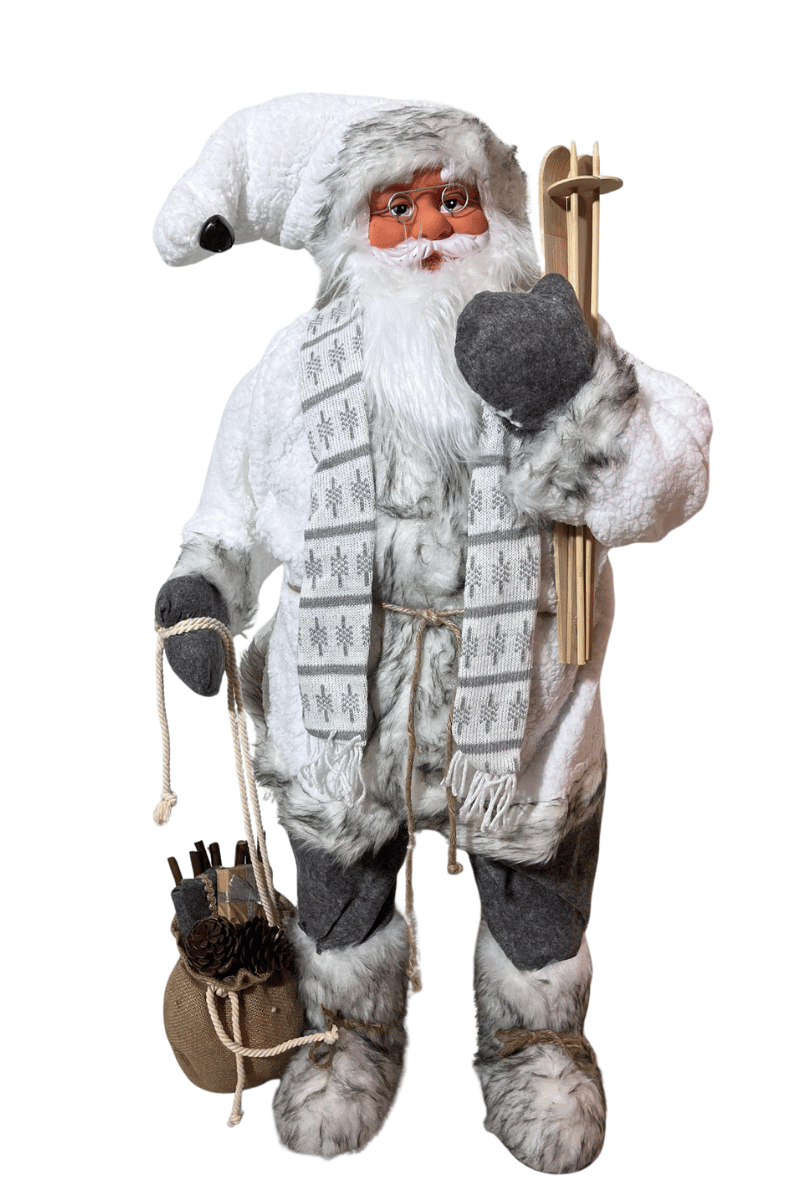 Yılbaşı Noel Baba 100cm  Beyaz Kostümlü Model