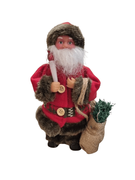 Yılbaşı Noel baba 25 cm meşale lambalı pilli şarkı söyleyen Noel baba