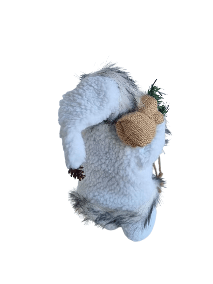 Yılbaşı Noel baba 30 cm Beyaz Ağaçlı Pilli Hareketli Sesli