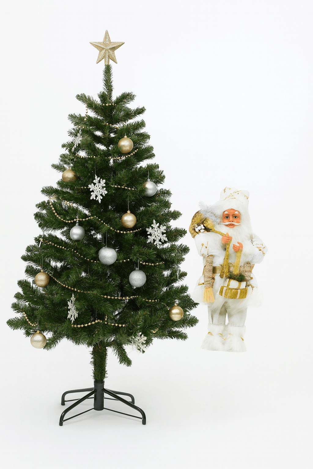 Yılbaşı Noel Baba 60cm Beyaz Hediye Peaketli