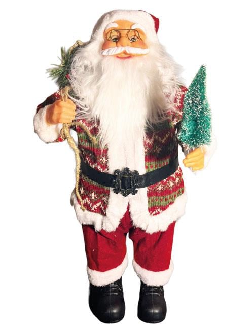 Yılbaşı Noel Baba 60cm Çam Ağaçlı Ekoseli Model 