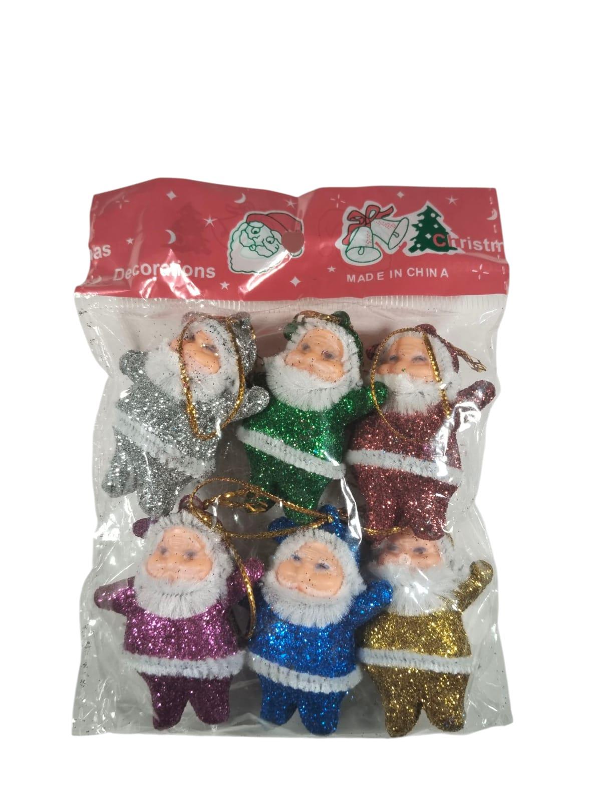 Yılbaşı Noel Baba Figürleri 5cm 6lı Renkli