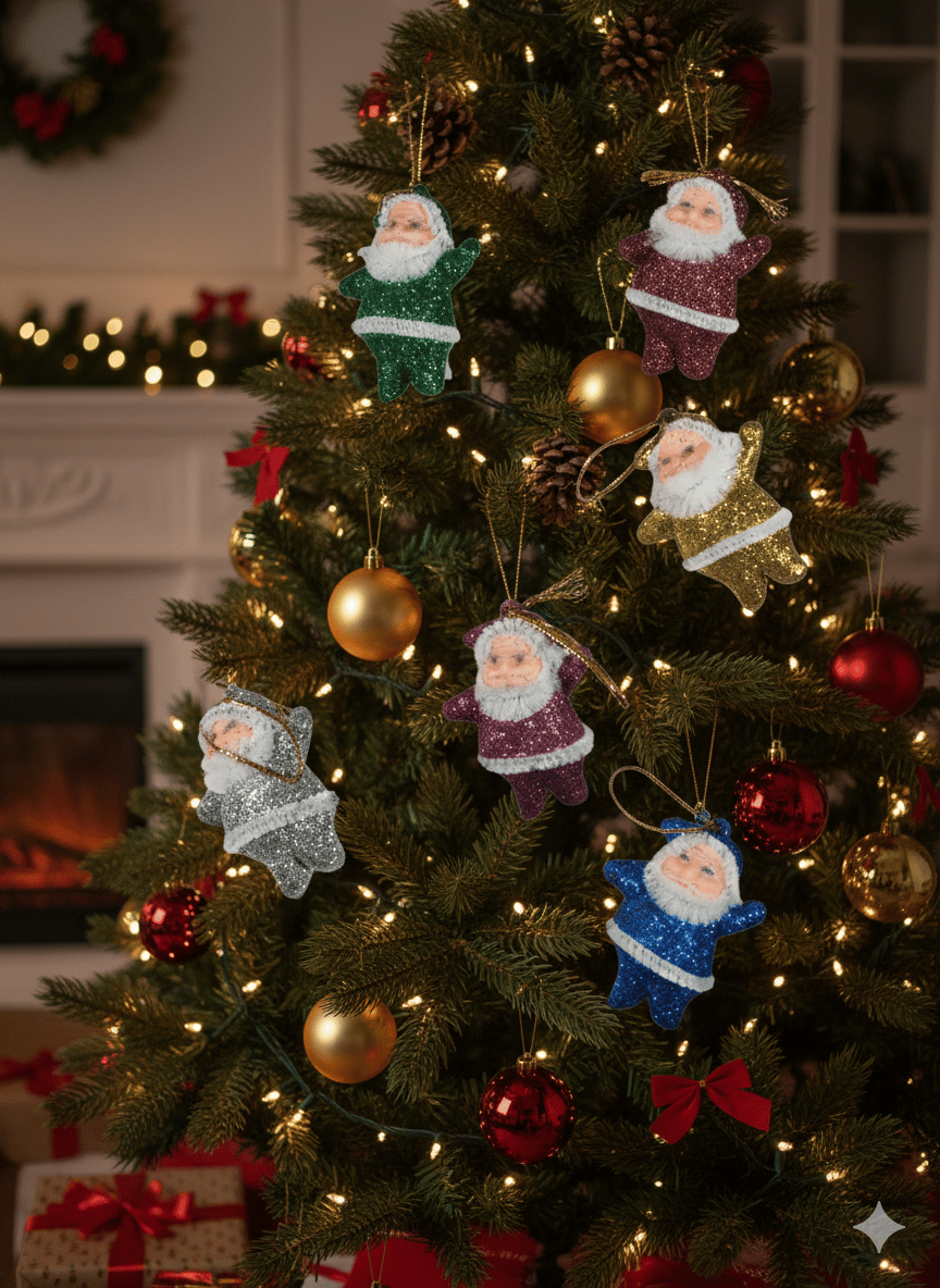 Yılbaşı Noel Baba Figürleri 5cm 6lı Renkli
